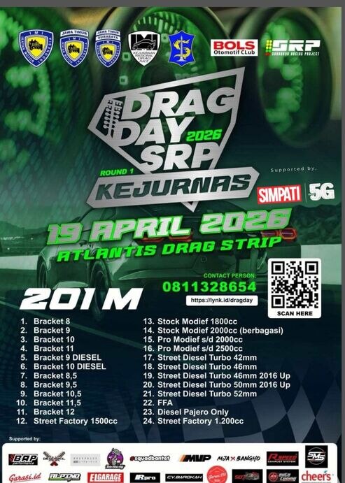 Kejurnas Drag Race 2026 Start di Surabaya: 178 Starter Adu Cepat 201 Meter